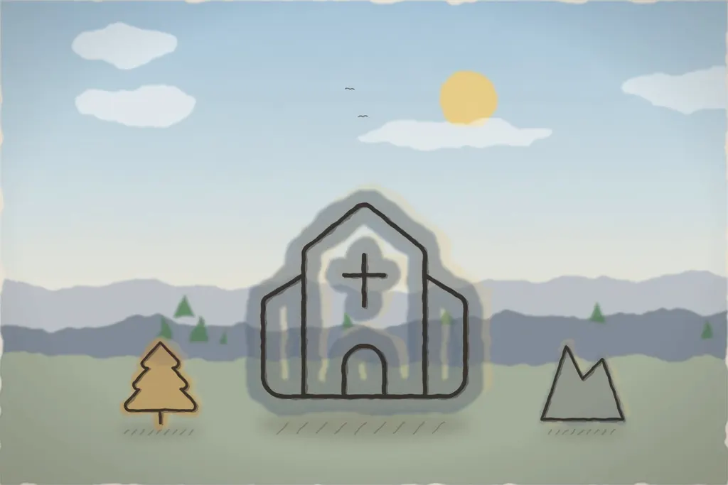 Biserica din Sibiel și dealurile Mărginimii (ilustrație)